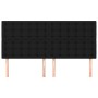 Cabeceros 4 unidades de tela negro 90x5x78/88 cm de vidaXL, Cabeceros y pies de cama - Ref: Foro24-3116782, Precio: 121,19 €,...