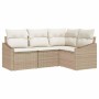 Conjunto de sofás de jardín 4 pcs Beige y ratán sintético en Sofás de exterior | Comprar online en Foru.es