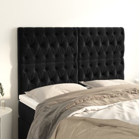 Cabeceros 4 unidades terciopelo negro 72x7x78/88 cm de vidaXL, Cabeceros y pies de cama - Ref: Foro24-3116718, Precio: 147,64...
