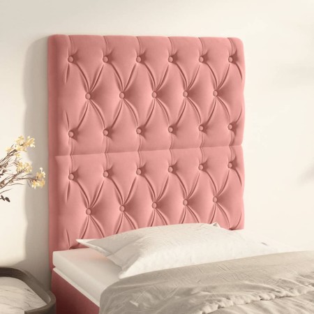 Cabeceros 2 unidades de terciopelo rosa 80x7x78/88 cm de vidaXL, Cabeceros y pies de cama - Ref: Foro24-3116703, Precio: 70,5...