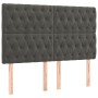 Cabeceros 4 unidades de terciopelo gris oscuro 80x7x78/88 cm de vidaXL, Cabeceros y pies de cama - Ref: Foro24-3116723, Preci...