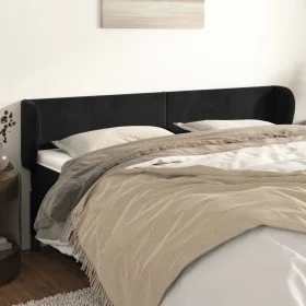 Black velvet headboard 203x23x78/88 cm by vidaXL, Headboards and footboards - Ref: Foro24-3116932, Price: 83,26 €, Discount: %