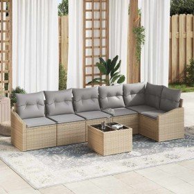 Conjunto de Comedor de Jardín 7 pcs Beige y Gris Claro en Sofás de exterior | Comprar online en Foru.es