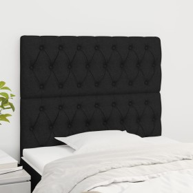 Cabeceros 2 unidades de tela negro 90x7x78/88 cm de vidaXL, Cabeceros y pies de cama - Ref: Foro24-3116652, Precio: 67,45 €, ...