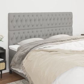 Cabeceros 4 unidades de tela gris claro 90x7x78/88 cm de vidaXL, Cabeceros y pies de cama - Ref: Foro24-3116682, Precio: 110,...