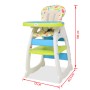 Trona convertible 3 en 1 con mesa azul y verde de vidaXL, Sillas y tronas para niños - Ref: Foro24-10142, Precio: 170,69 €, D...