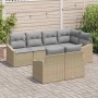 Conjunto de sofás de jardín con cojín 7 pcs Beige y Gris Claro en Sofás de exterior | Comprar online en Foru.es