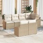 Conjunto de sofás de jardín 7 pcs Beige y ratán sintético en Sofás de exterior | Comprar online en Foru.es