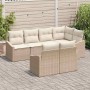 Conjunto de sofás de jardín 7 pcs Beige y ratán sintético en Sofás de exterior | Comprar online en Foru.es