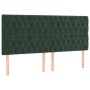 Cabeceros 4 unidades de terciopelo verde oscuro 100x7x78/88 cm de vidaXL, Cabeceros y pies de cama - Ref: Foro24-3116737, Pre...