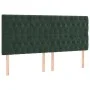 Cabeceros 4 unidades de terciopelo verde oscuro 100x7x78/88 cm de vidaXL, Cabeceros y pies de cama - Ref: Foro24-3116737, Pre...