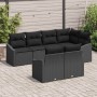 Conjunto de sofás de jardín 7 pcs Negro ratán sintético en Sofás de exterior | Comprar online en Foru.es