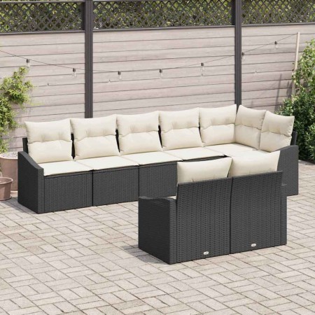 Conjunto de sofás de jardín 8 pcs Negro y ratán sintético en Sofás de exterior | Comprar online en Foru.es