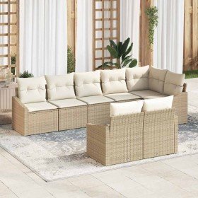 Conjunto de sofás de jardín 8 pcs Beige y ratán sintético en Sofás de exterior | Comprar online en Foru.es