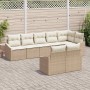 Conjunto de sofás de jardín 8 pcs Beige y ratán sintético en Sofás de exterior | Comprar online en Foru.es