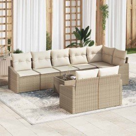 Conjunto de sofás de jardín 9 pcs Beige y Crema ratán sintético en Sofás de exterior | Comprar online en Foru.es