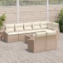 Conjunto de sofás de jardín 9 pcs Beige y Crema ratán sintético en Sofás de exterior | Comprar online en Foru.es