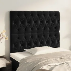 Cabeceros 2 unidades de terciopelo negro 100x7x78/88 cm de vidaXL, Cabeceros y pies de cama - Ref: Foro24-3116712, Precio: 77...