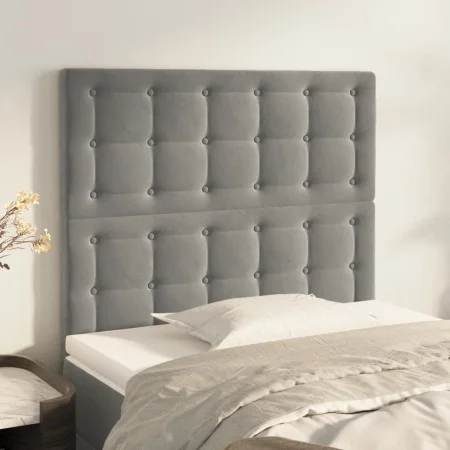 Headboards 2 units of light gray velvet 80x5x78/88 cm by vidaXL, Headboards and footboards - Ref: Foro24-3116796, Price: 67,9...