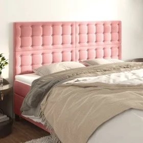Headboards 4 units of pink velvet 90x5x78/88 cm by vidaXL, Headboards and footboards - Ref: Foro24-3116831, Price: 110,03 €, ...