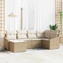 Conjunto de Comedor de Jardín con cojín 6 pcs Beige y Crema en Sofás de exterior | Comprar online en Foru.es