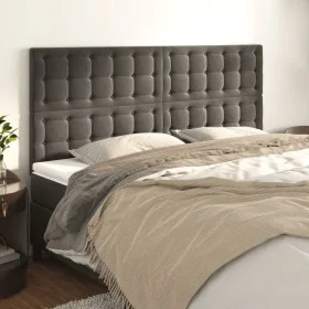 Headboards 4 units of dark gray velvet 80x5x78/88 cm by vidaXL, Headboards and footboards - Ref: Foro24-3116821, Price: 125,6...