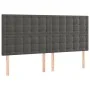 Headboards 4 units of dark gray velvet 80x5x78/88 cm by vidaXL, Headboards and footboards - Ref: Foro24-3116821, Price: 125,6...