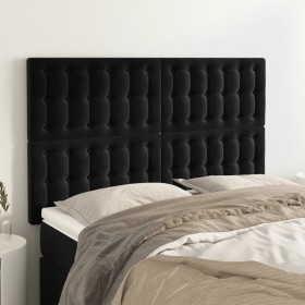 Cabeceros 4 unidades terciopelo negro 72x5x78/88 cm de vidaXL, Cabeceros y pies de cama - Ref: Foro24-3116816, Precio: 150,69...