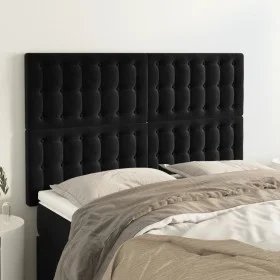 Cabeceros 4 unidades terciopelo negro 72x5x78/88 cm de vidaXL, Cabeceros y pies de cama - Ref: Foro24-3116816, Precio: 145,44...