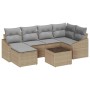 Conjunto de Comedor de Jardín 7 pcs Beige y Gris Claro en Sofás de exterior | Comprar online en Foru.es