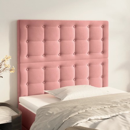 Cabeceros 2 unidades de terciopelo rosa 80x5x78/88 cm de vidaXL, Cabeceros y pies de cama - Ref: Foro24-3116801, Precio: 63,7...