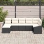Conjunto de sofá de jardín 7 pcs Negro y crema ratán sintético en Sofás de exterior | Comprar online en Foru.es