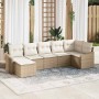 Conjunto de sofá de jardín 7 pcs Beige y Crema ratán sintético en Sofás de exterior | Comprar online en Foru.es