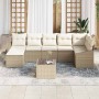 Conjunto de sofá de jardín 8 pcs Beige y Crema ratán sintético en Sofás de exterior | Comprar online en Foru.es