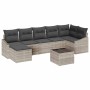 Conjunto de sofá de jardín 8 pcs Gris Claro ratán sintético en Sofás de exterior | Comprar online en Foru.es