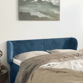 Dark blue velvet headboard 147x23x78/88 cm by vidaXL, Headboards and footboards - Ref: Foro24-3116916, Price: 66,39 €, Discou...