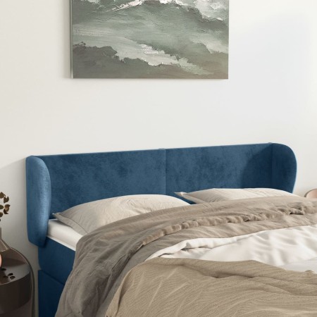 Cabecero de terciopelo azul oscuro 147x23x78/88 cm de vidaXL, Cabeceros y pies de cama - Ref: Foro24-3116916, Precio: 67,77 €...