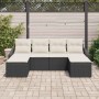 Conjunto de Comedor de Jardín con cojín 6 pcs Negro y crema en Sofás de exterior | Comprar online en Foru.es