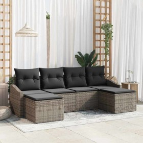 Conjunto de Comedor de Jardín con cojín 6 pcs Gris en Sofás de exterior | Comprar online en Foru.es