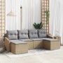 Conjunto de Comedor de Jardín 6 pcs Beige y Gris Claro en Sofás de exterior | Comprar online en Foru.es