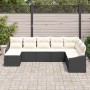 Conjunto de sofá de jardín 8 pcs Negro y crema ratán sintético en Sofás de exterior | Comprar online en Foru.es