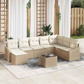 Conjunto de sofá de jardín 8 pcs Beige y Crema ratán sintético en Sofás de exterior | Comprar online en Foru.es