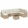 Conjunto de sofá de jardín 8 pcs Beige y Crema ratán sintético en Sofás de exterior | Comprar online en Foru.es