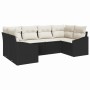 Conjunto de sofás de jardín 6 pcs Negro y crema ratán sintético en Sofás de exterior | Comprar online en Foru.es