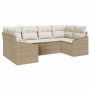 Conjunto de sofás de jardín 6 pcs Beige y Crema ratán sintético en Sofás de exterior | Comprar online en Foru.es