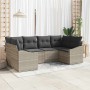 Conjunto de sofás de jardín 6 pcs Gris Claro ratán sintético en Sofás de exterior | Comprar online en Foru.es