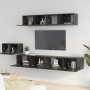 Set de muebles para TV 5 piezas madera contrachapada negro de vidaXL, Muebles TV - Ref: Foro24-3114431, Precio: 226,46 €, Des...