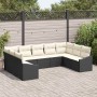 Conjunto de sofás de jardín 9 pcs Negro y crema ratán sintético en Sofás de exterior | Comprar online en Foru.es