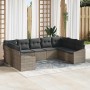 Conjunto de sofás de jardín 9 pcs Gris ratán sintético en Sofás de exterior | Comprar online en Foru.es