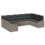 Conjunto de sofás de jardín 9 pcs Gris ratán sintético en Sofás de exterior | Comprar online en Foru.es